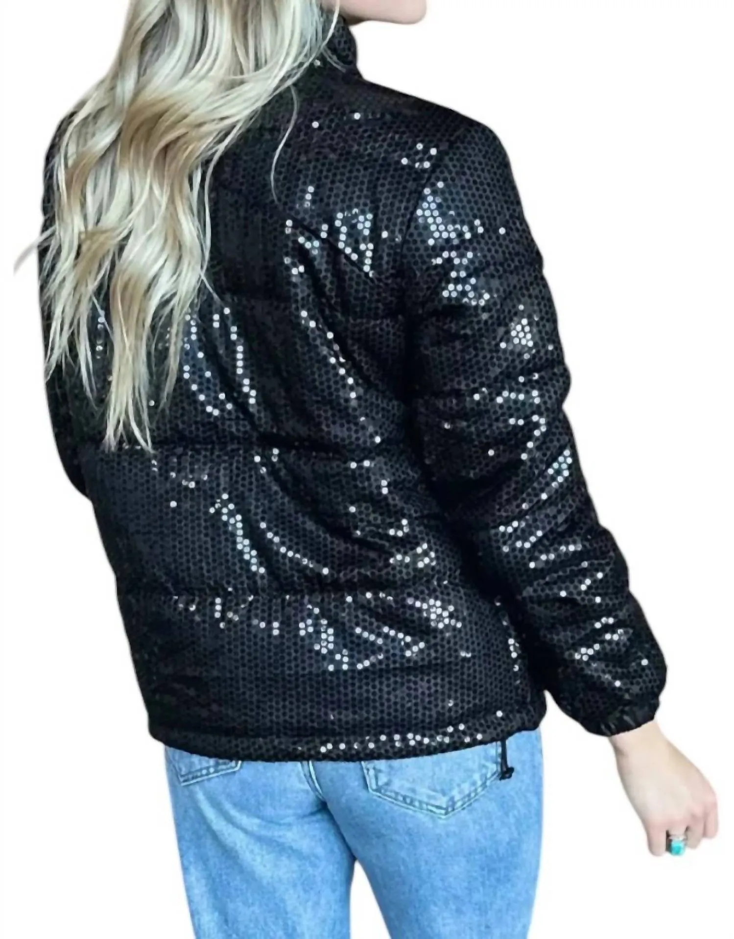 Shimmer Me Up Sequin Jacket In Black