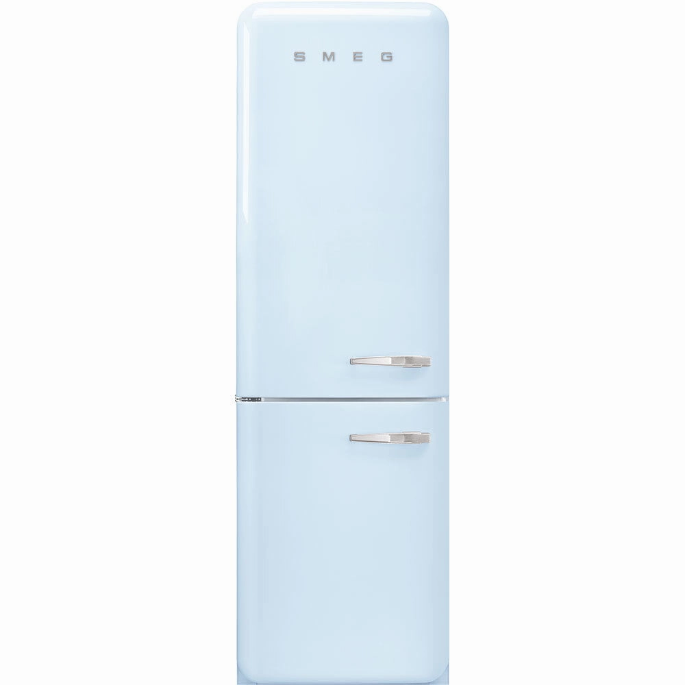 Smeg FAB32ULPB3 '50S Style No Frost' Fridge-Freezer, Pastel Blue, Left Hand Hinge, 60 Cm (Approx 24") Freestanding Refrigerators freestanding fridge freezer combo