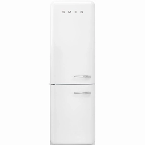 Smeg FAB32ULWH3 '50S Style No Frost' Fridge-Freezer, White, Left Hand Hinge, 60 Cm (Approx 24") Freestanding Refrigerators freestanding fridge freezer combo