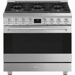 Smeg SPR36UGMX Range Stainless Steel Spr36Ugmx Freestanding Ranges freestanding dual fuel range 30 inch