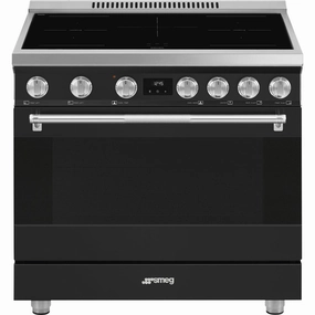 Smeg SPR36UIMAN Range Matt Black Spr36Uiman Freestanding Ranges freestanding dual fuel range 30 inch