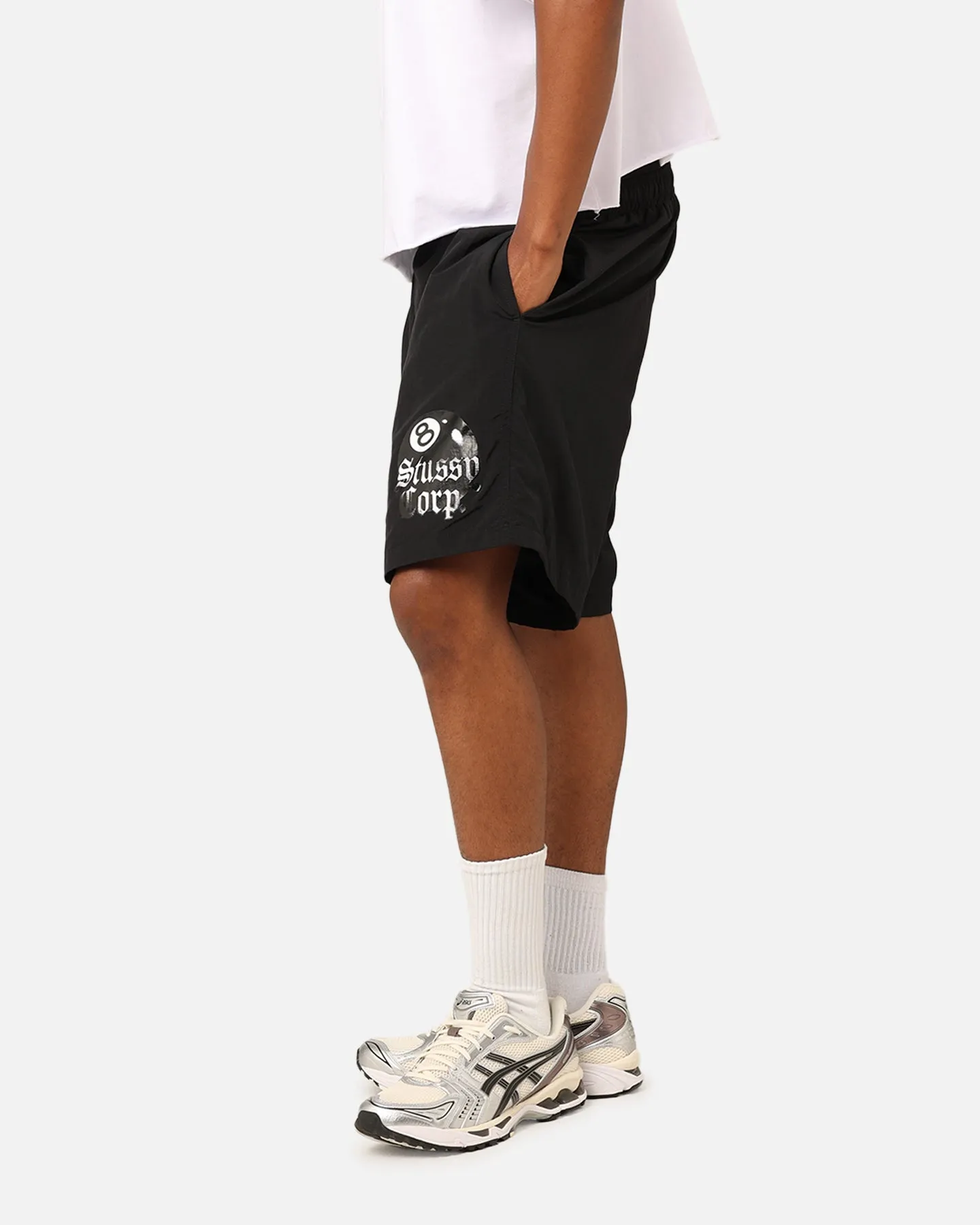 Stssy 8 Ball Corp Nylon Shorts Black