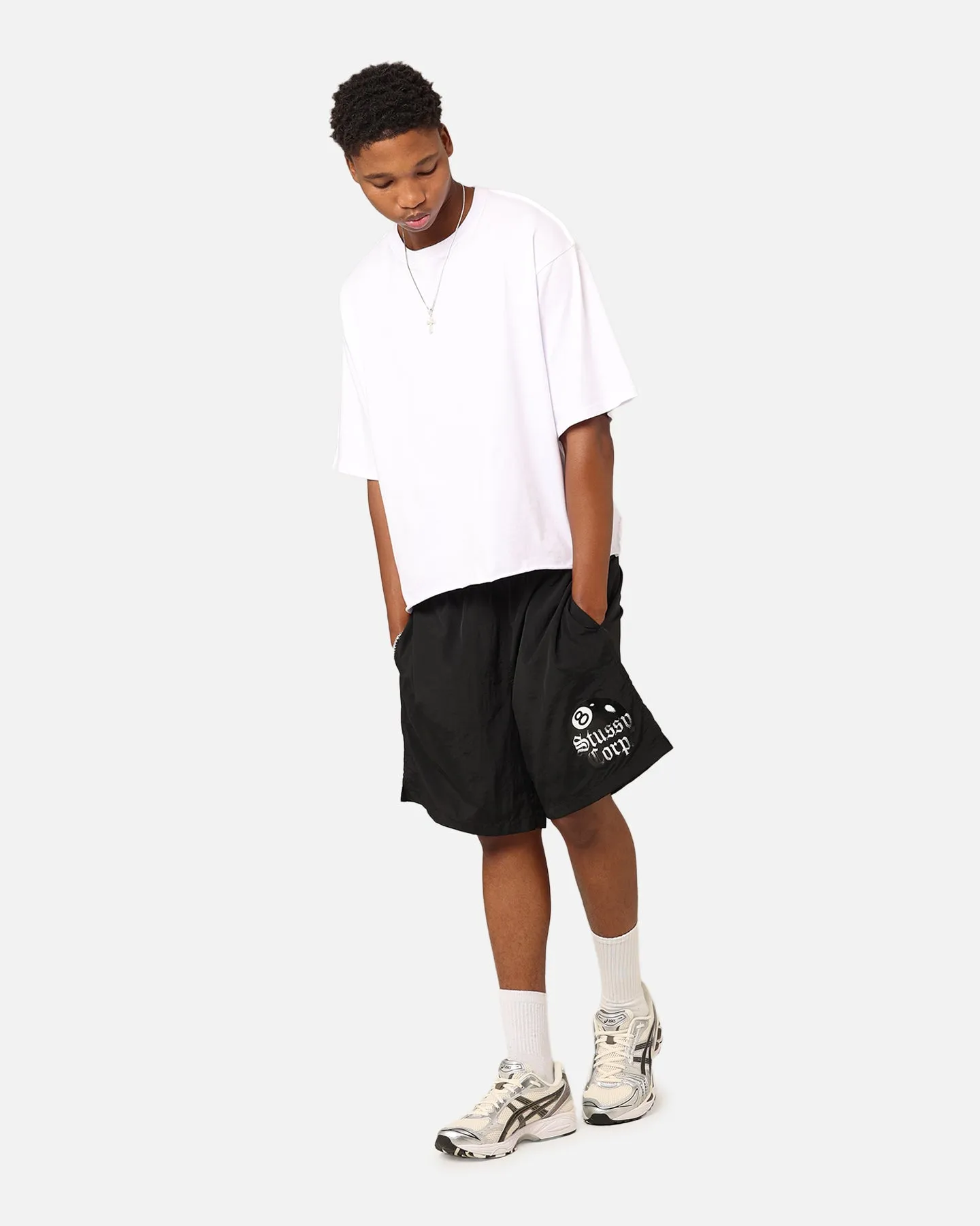 Stssy 8 Ball Corp Nylon Shorts Black