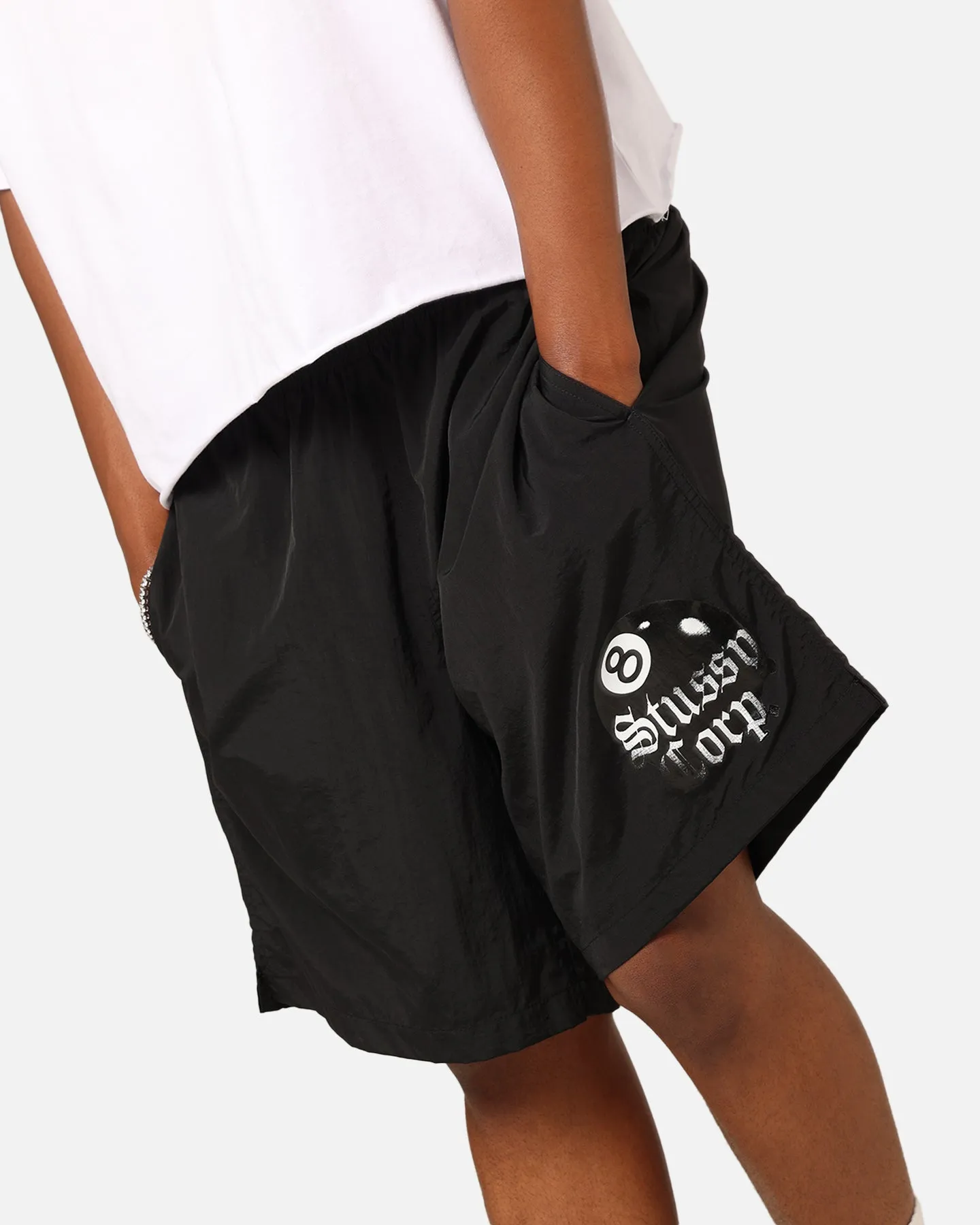 Stssy 8 Ball Corp Nylon Shorts Black