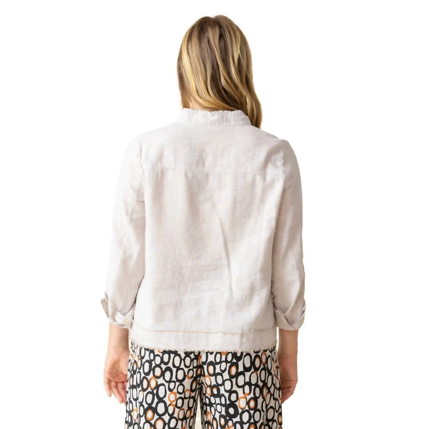 Summer Breeze Linen Jacket In Oatmeal