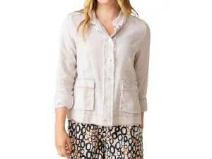 Summer Breeze Linen Jacket In Oatmeal
