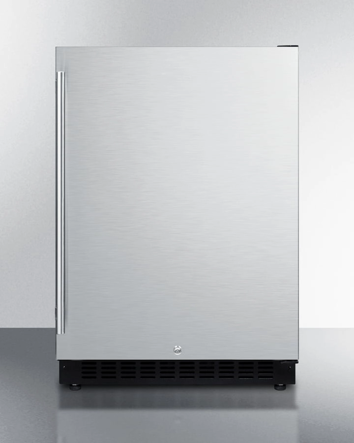 Summit AL54CSS Built-In Undercounter Ada Compliant All-Refrigerator With Stainless Steel Exterior, Door Storage, Lock, And Digital Controls Undercounter Refrigerators 24 inch undercounter fridge for kitchen
