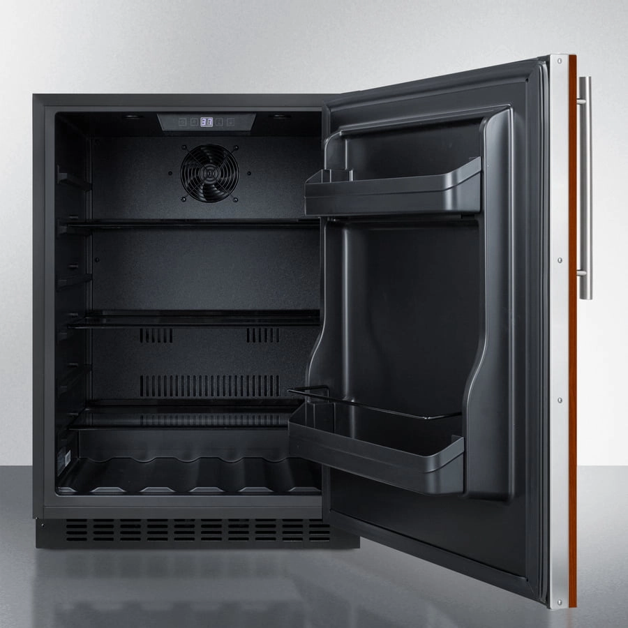 Summit AL54IF Built-In Undercounter Ada Compliant All-Refrigerator With Panel-Ready Door, Black Cabinet, Door Storage, And Digital Controls