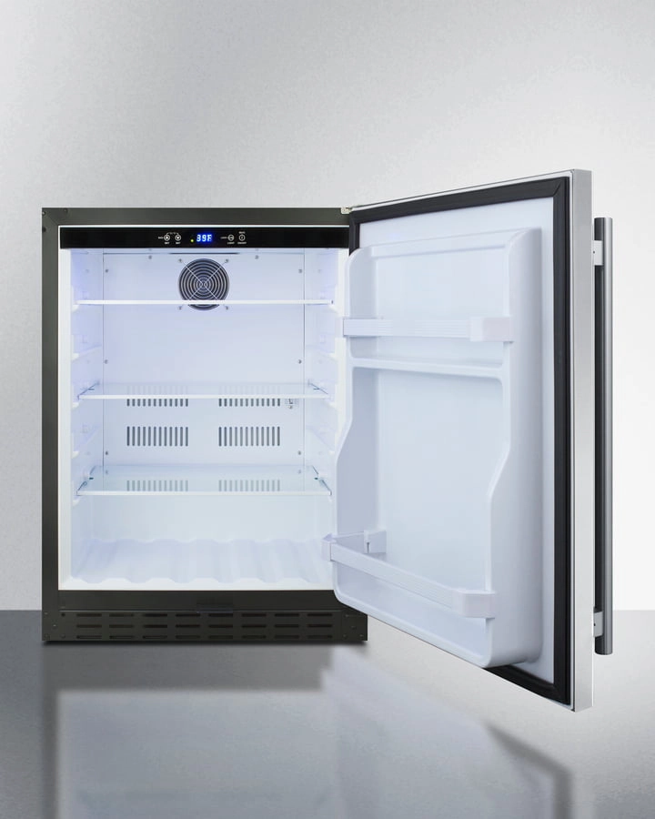 Summit AL55CSS 24" Wide Built-In All-Refrigerator, Ada Compliant
