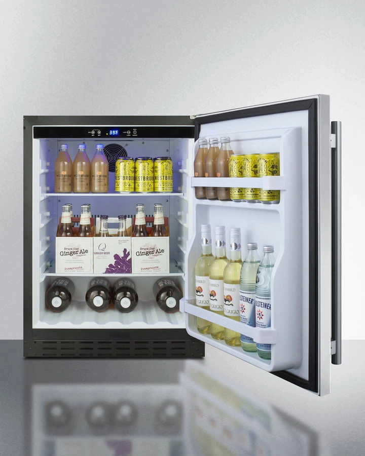 Summit AL55CSS 24" Wide Built-In All-Refrigerator, Ada Compliant