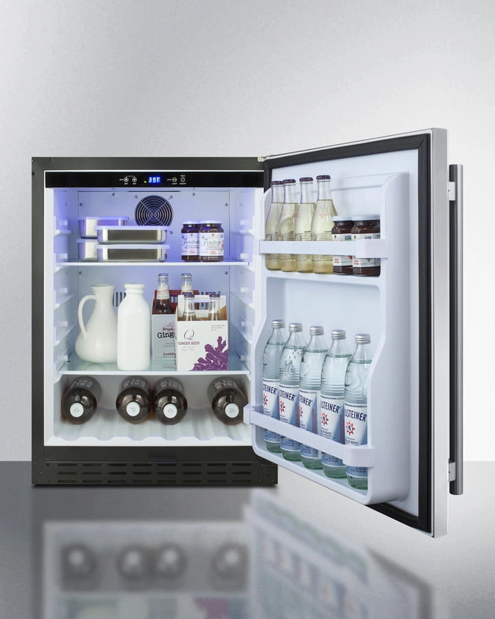 Summit AL55CSS 24" Wide Built-In All-Refrigerator, Ada Compliant