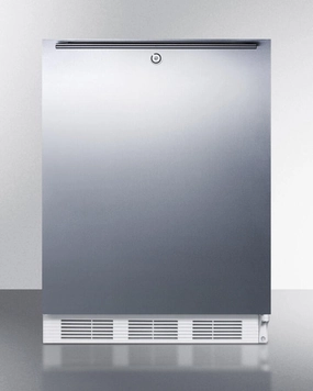 Summit AL650LSSHH Freestanding Ada Compliant Refrigerator-Freezer For General Purpose Use, W/Dual Evaporator Cooling, Lock, Ss Door, Horizontal Handle, White Cabinet Undercounter Refrigerators 24 inch undercounter fridge for kitchen
