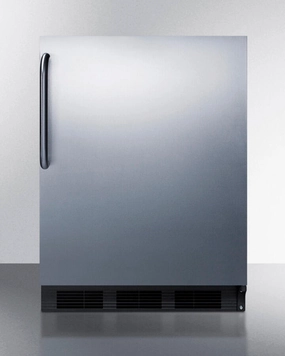 Summit AL652BBISSTB Built-In Undercounter Ada Compliant Refrigerator-Freezer For General Purpose Use, W/Dual Evaporator Cooling, Cycle Defrost, Ss Door, Tb Handle, Black Cabinet Undercounter Refrigerators 24 inch undercounter fridge for kitchen