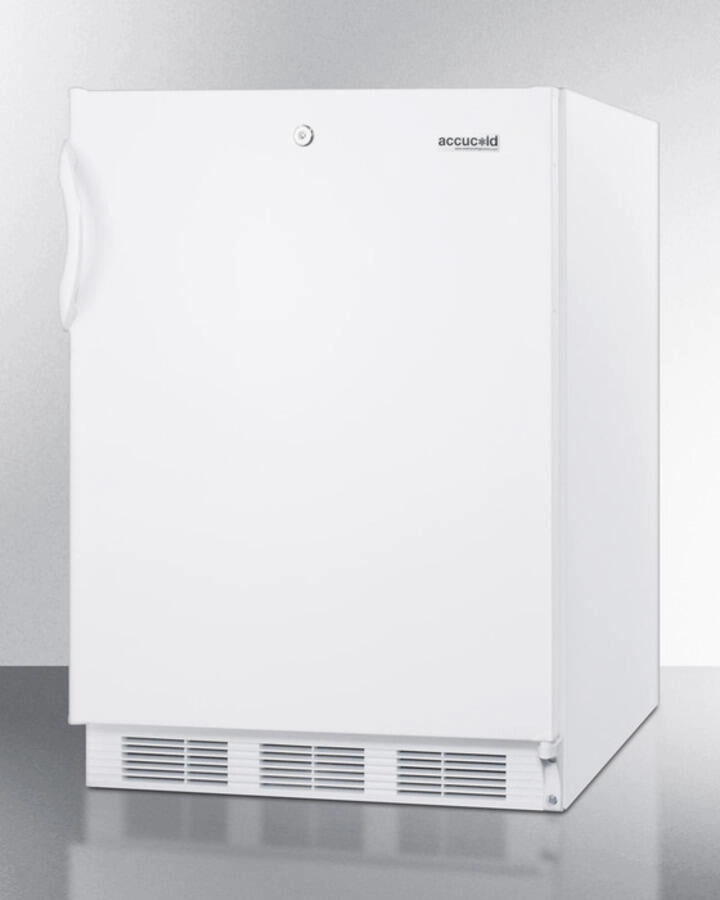 Summit AL750LBI Ada Compliant Built-In Undercounter All-Refrigerator For General Purpose Use, With Lock, Auto Defrost Operation And White Exterior