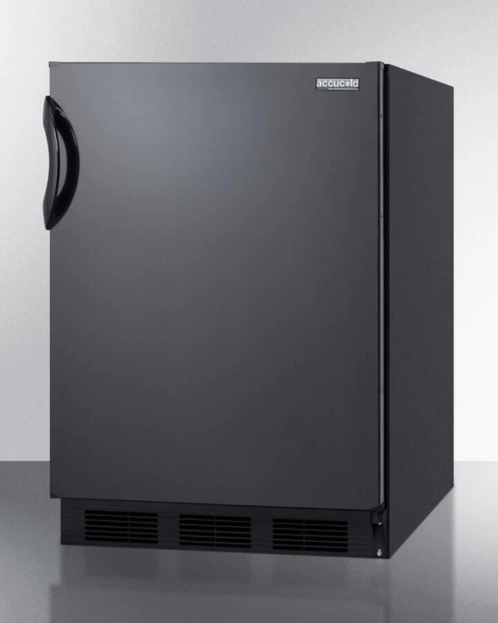 Summit AL752BBI Ada Compliant Built-In Undercounter All-Refrigerator For General Purpose Use, With Flat Door Liner, Auto Defrost Operation And Black Exterior