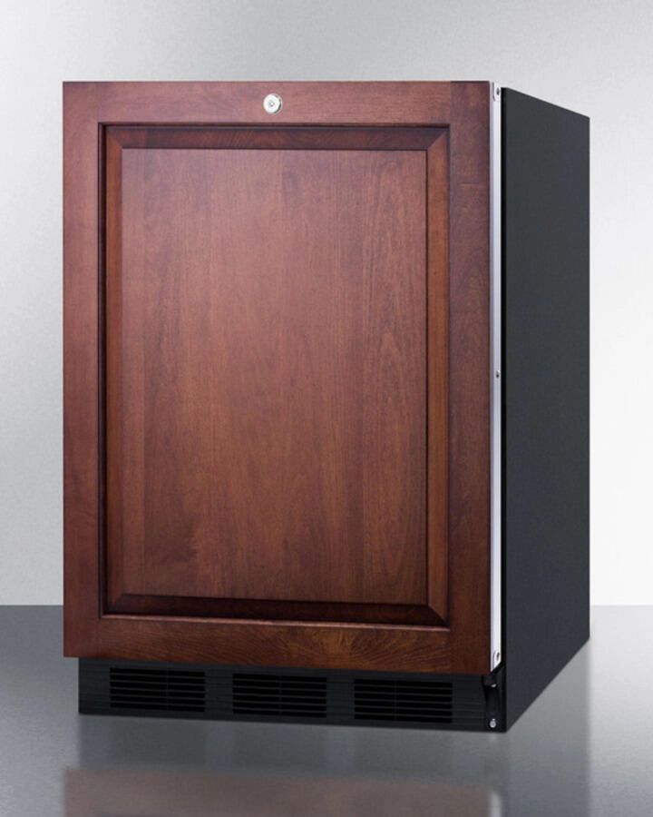 Summit AL752LBLBIIF Ada Compliant Built-In Undercounter All-Refrigerator For General Purpose Use, Auto Defrost W/Integrated Door Frame For Overlay Panels, Lock, Black Cabinet