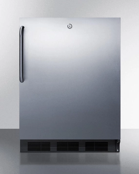 Summit AL752LBLBISSTB Ada Compliant Built-In Undercounter All-Refrigerator For General Purpose Use, Auto Defrost W/Ss Wrapped Door, Towel Bar Handle, Lock, And Black Cabinet Undercounter Refrigerators 24 inch undercounter fridge for kitchen