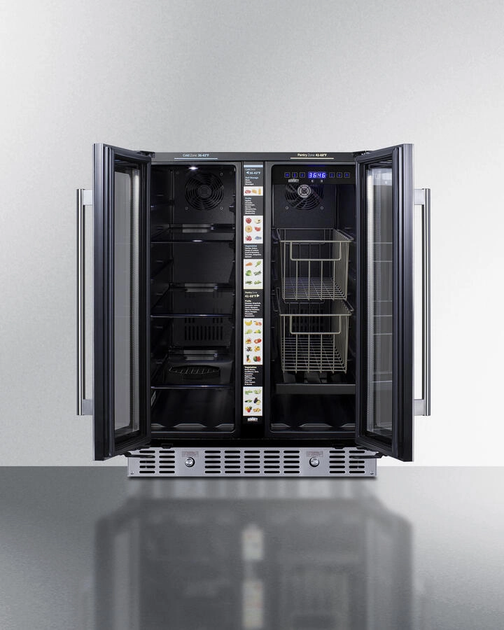 Summit ALFD24WBVCSSPANTRY 24" Built-In Dual-Zone Produce Refrigerator, Ada Compliant