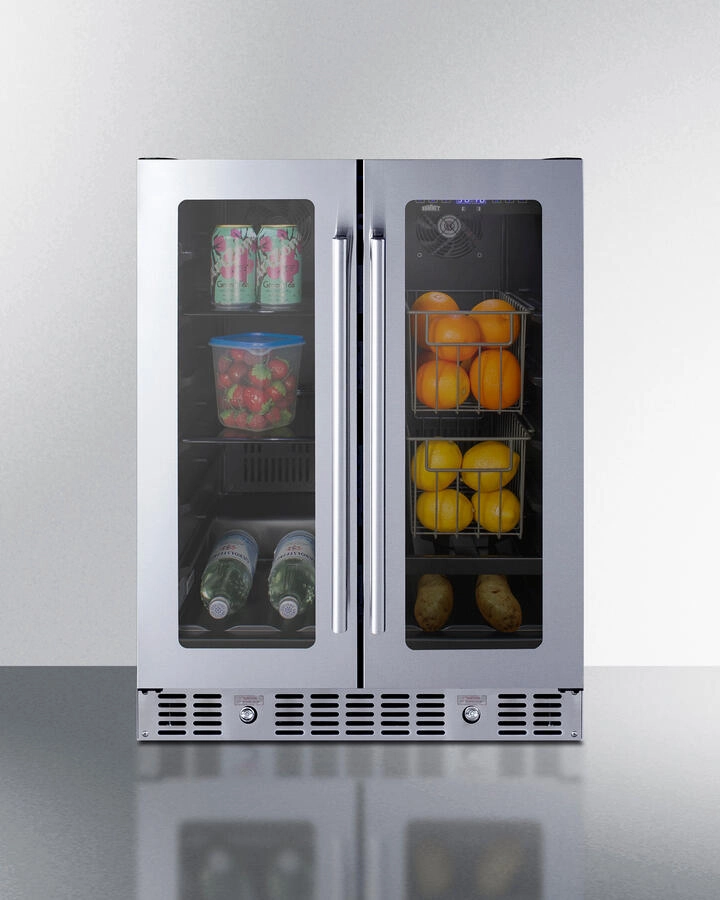 Summit ALFD24WBVCSSPANTRY 24" Built-In Dual-Zone Produce Refrigerator, Ada Compliant
