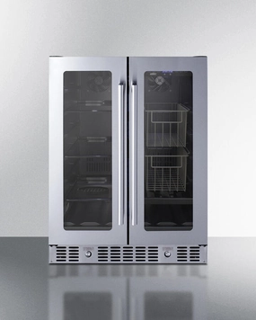 Summit ALFD24WBVCSSPANTRY 24" Built-In Dual-Zone Produce Refrigerator, Ada Compliant Undercounter Refrigerators 24 inch undercounter fridge for kitchen