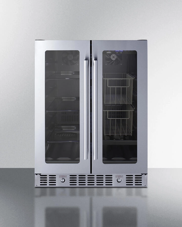Summit ALFD24WBVCSSPANTRY 24" Built-In Dual-Zone Produce Refrigerator, Ada Compliant Undercounter Refrigerators 24 inch undercounter fridge for kitchen