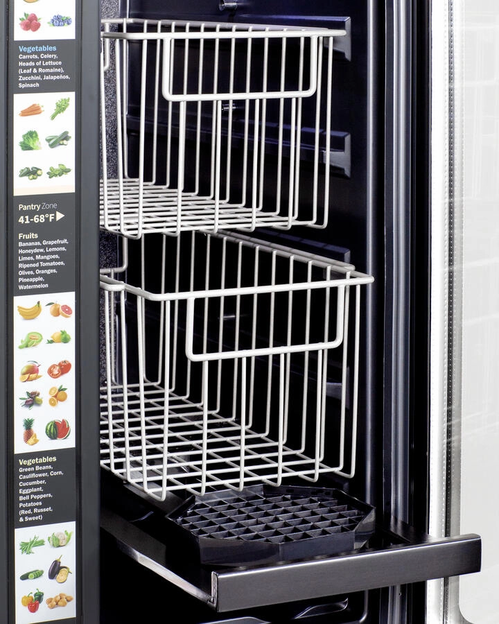Summit ALFD24WBVCSSPANTRY 24" Built-In Dual-Zone Produce Refrigerator, Ada Compliant