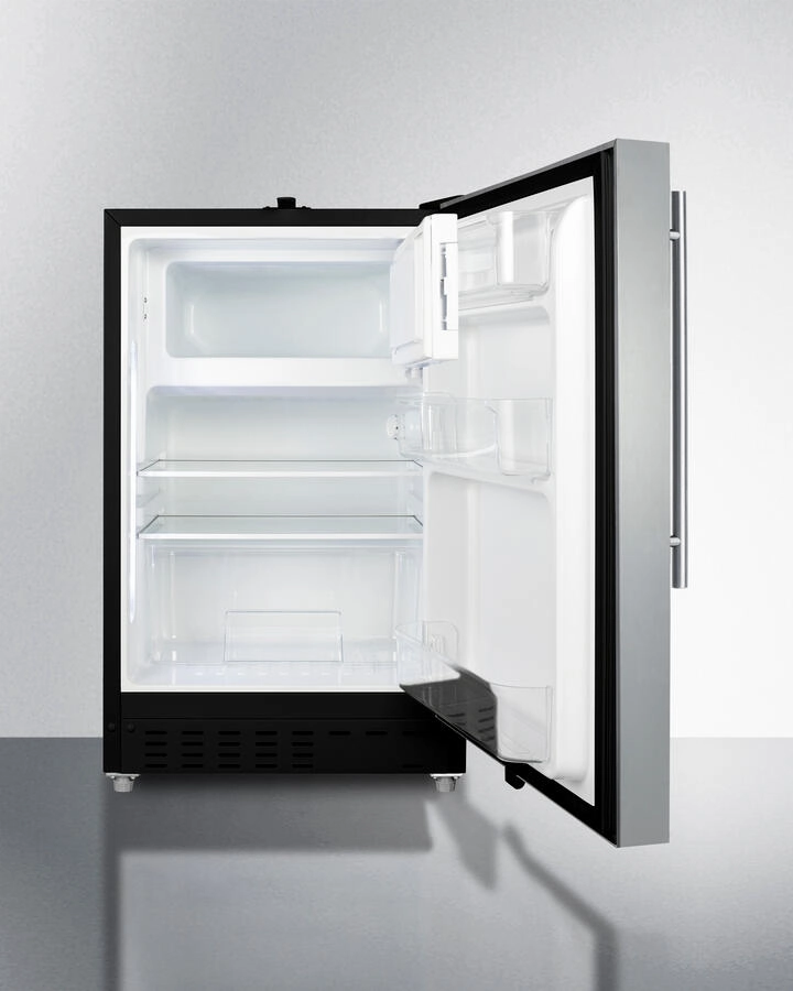 Summit ALRF49BSSHV 20" Wide Built-In Refrigerator-Freezer, Ada Compliant