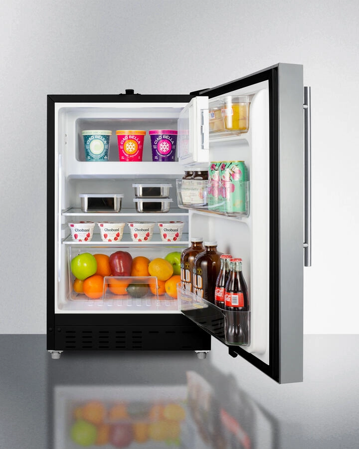 Summit ALRF49BSSHV 20" Wide Built-In Refrigerator-Freezer, Ada Compliant