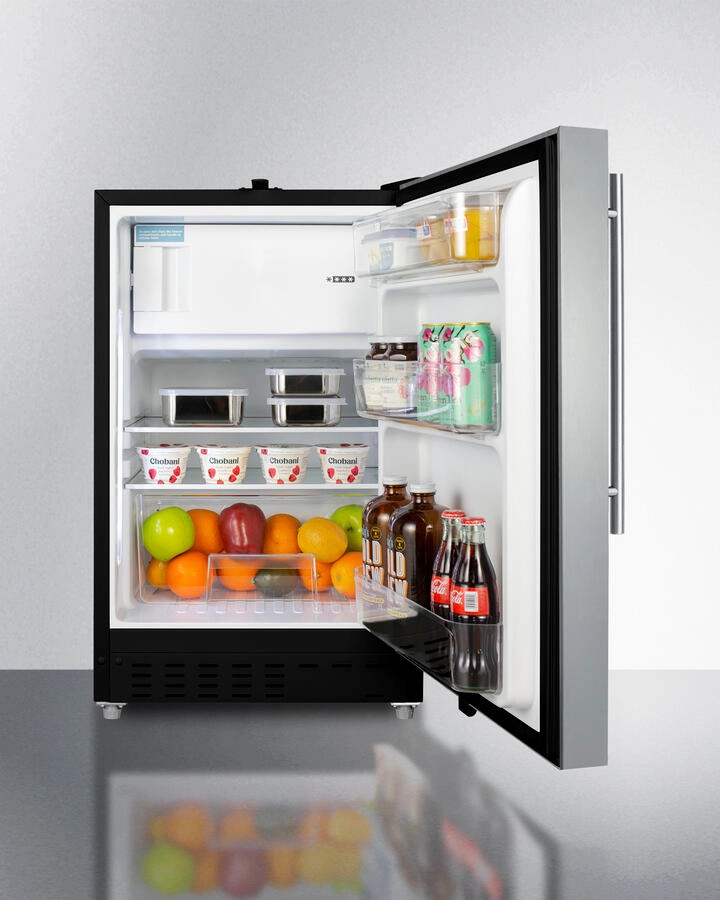 Summit ALRF49BSSHV 20" Wide Built-In Refrigerator-Freezer, Ada Compliant