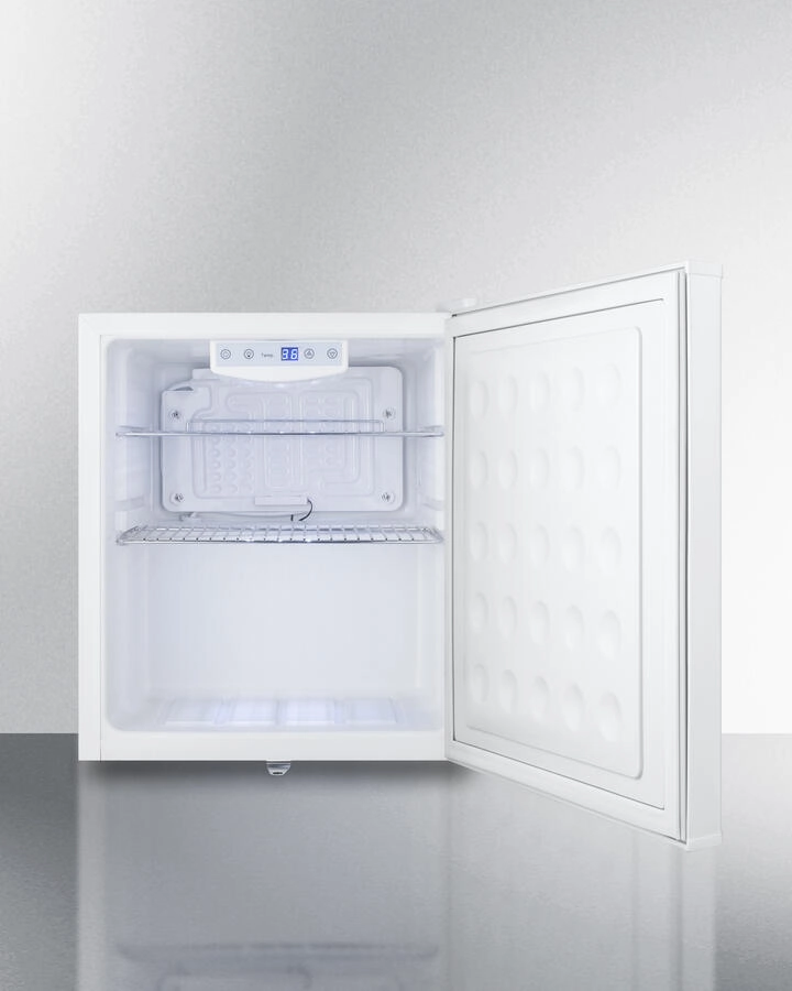 Summit AZAR27W Commercially Approved Compact All-Refrigerator In White, Designed To Serve As An Allergy-Free Storage Zone, With Digital Thermostat, Keyed Lock, And A Set Of Allergy Warning Magnets