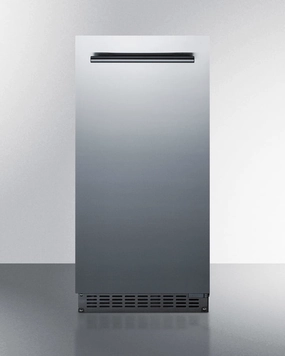 Summit BIM68OSGDR 15" Wide 62 Lb. Built-In Undercounter Commercially Listed Indoor/Outdoor Clear Icemaker With Gravity Drain And Complete Stainless Steel Exterior Finish Outdoor Icemakers,outdoor ice machine