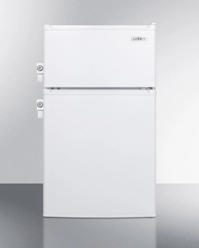 Summit CP351WLL Compact Energy Star Listed Two-Door Refrigerator-Freezer With Two Side Locks And Cycle Defrost Operation Undercounter Refrigerators 24 inch undercounter fridge for kitchen