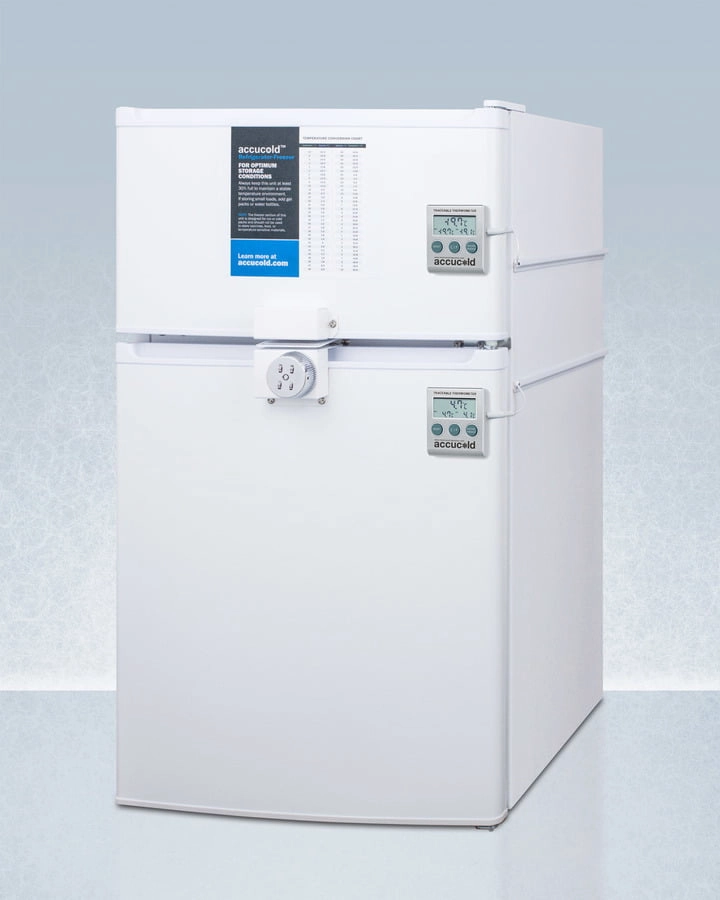 Summit CP351WLLF2PLUS2ADA Ada Height Two-Door Cycle Defrost Refrigerator-Freezer With Combination Lock And Nist Calibrated Thermometers