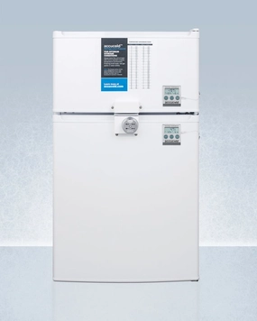 Summit CP351WLLF2PLUS2ADA Ada Height Two-Door Cycle Defrost Refrigerator-Freezer With Combination Lock And Nist Calibrated Thermometers Undercounter Refrigerators 24 inch undercounter fridge for kitchen