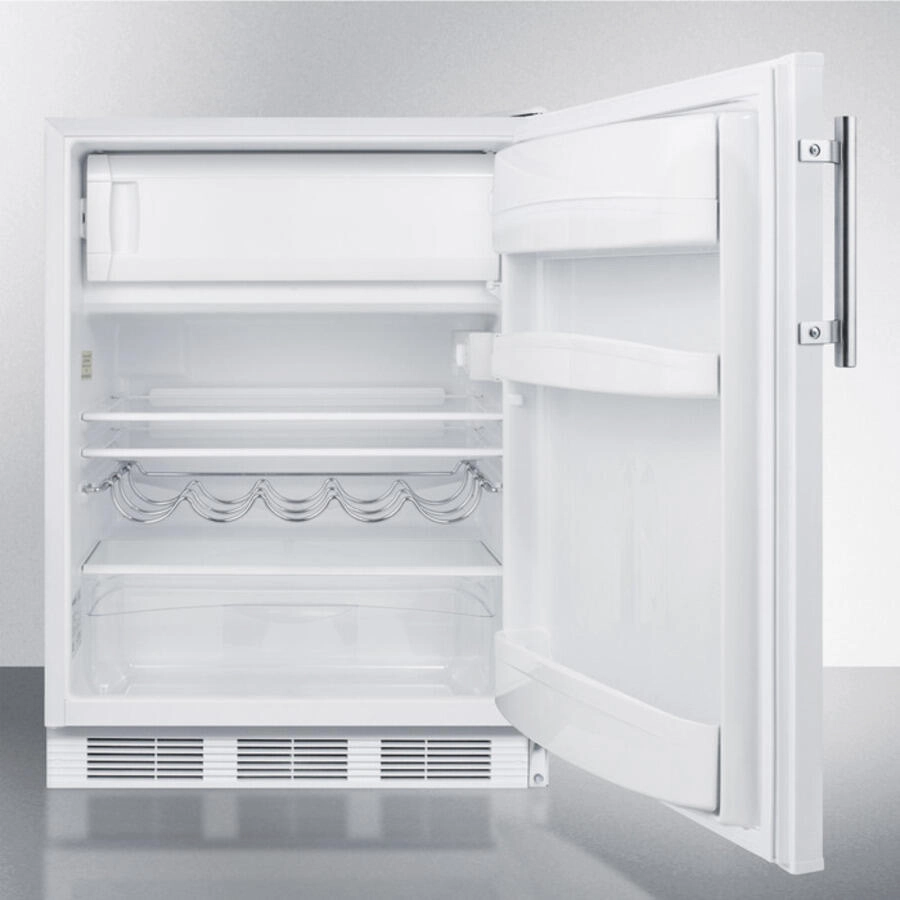 Summit CT661BIADA Ada Compliant Built-In Undercounter Refrigerator-Freezer For Residential Use, Cycle Defrost With Deluxe Interior And White Exterior Finish