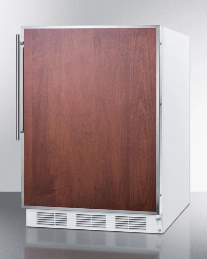 Summit CT661BIFRADA Ada Compliant Built-In Undercounter Refrigerator-Freezer For Residential Use, Cycle Defrost W/Stainless Steel Door Frame For Slide-In Panels And White Cabinet