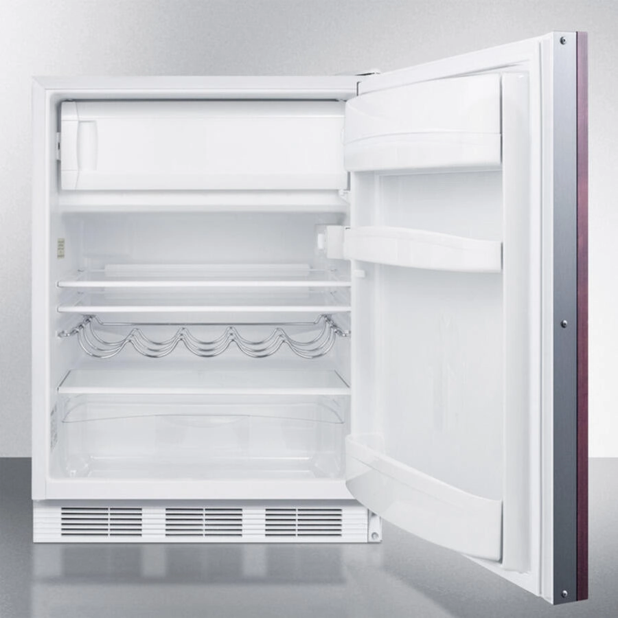 Summit CT661BIIF Built-In Undercounter Refrigerator-Freezer For Residential Use, Cycle Defrost With A Deluxe Interior, Panel-Ready Door, And White Cabinet