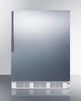 Summit CT661SSHVADA Ada Compliant Freestanding Refrigerator-Freezer For Residential Use, Cycle Defrost With Deluxe Interior, Ss Wrapped Door, Thin Handle, And White Cabinet Undercounter Refrigerators 24 inch undercounter fridge for kitchen