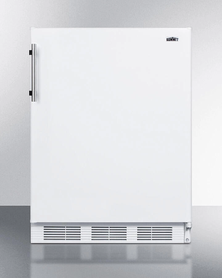 Summit CT661WBIADA Ada Compliant Built-In Undercounter Refrigerator-Freezer For Residential Use, Cycle Defrost With Deluxe Interior And White Exterior Finish Undercounter Refrigerators 24 inch undercounter fridge for kitchen