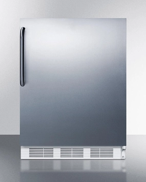 Summit CT661WSSTB Freestanding Counter Height Refrigerator-Freezer For Residential Use, Cycle Defrost With A Stainless Steel Wrapped Door, Towel Bar Handle, And White Cabinet Undercounter Refrigerators 24 inch undercounter fridge for kitchen
