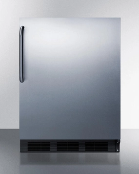 Summit CT663BBISSTBADA Ada Compliant Built-In Undercounter Refrigerator-Freezer For Residential Use, Cycle Defrost W/Deluxe Interior, Ss Door, Tb Handle, And Black Cabinet Undercounter Refrigerators 24 inch undercounter fridge for kitchen