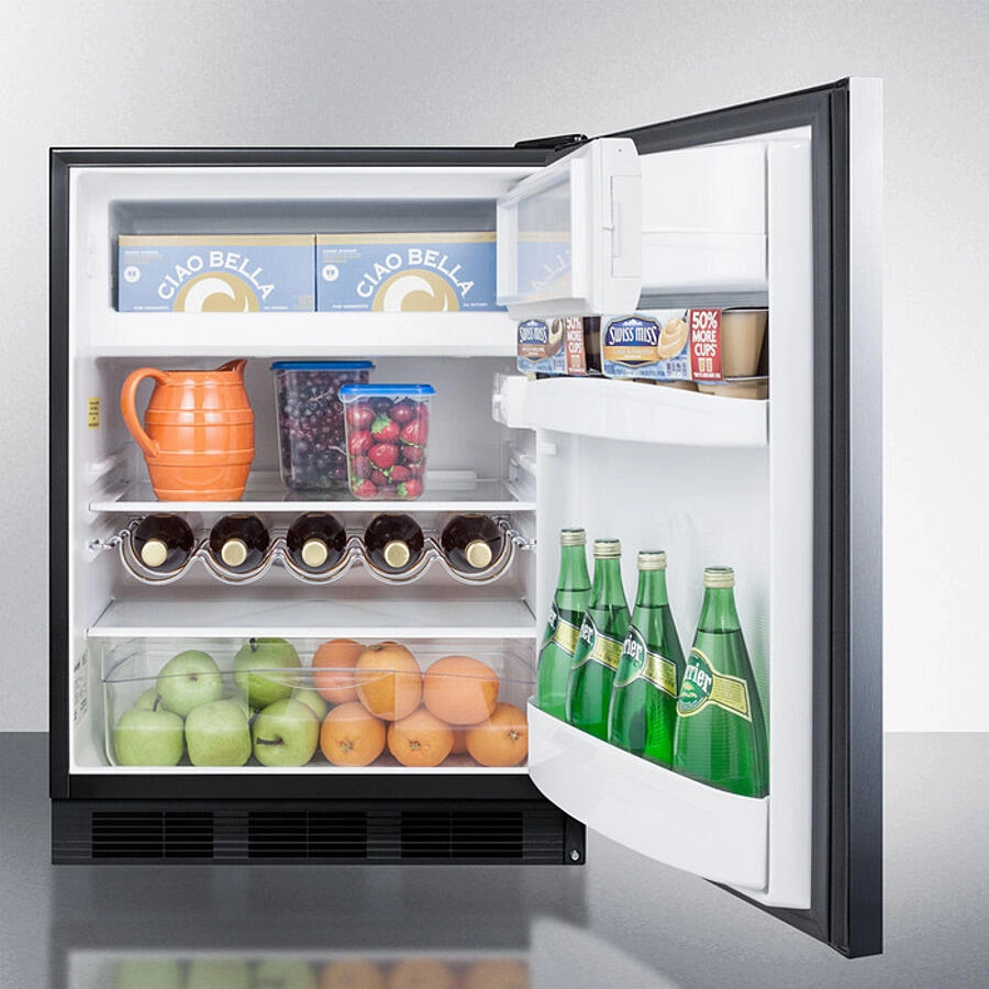 Summit CT663BKBISSHHADA 24" Wide Built-In Refrigerator-Freezer, Ada Compliant