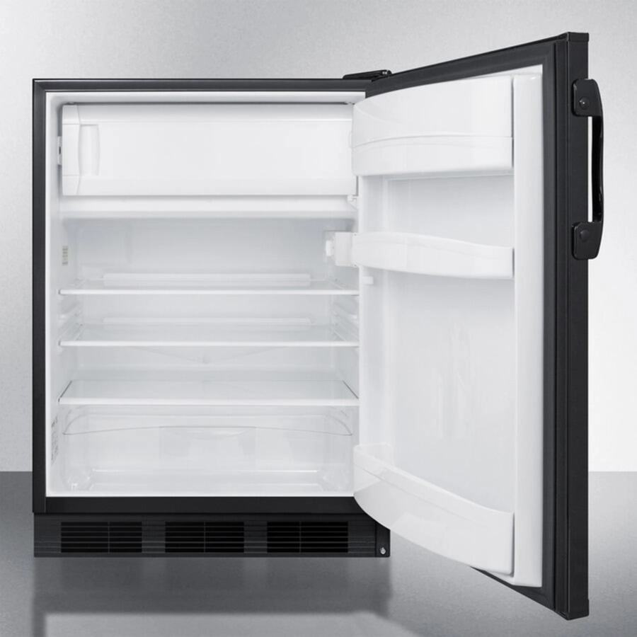 Summit CT66B Freestanding Refrigerator-Freezer For General Purpose Use, With Dual Evaporator Cooling, Cycle Defrost, And Black Exterior