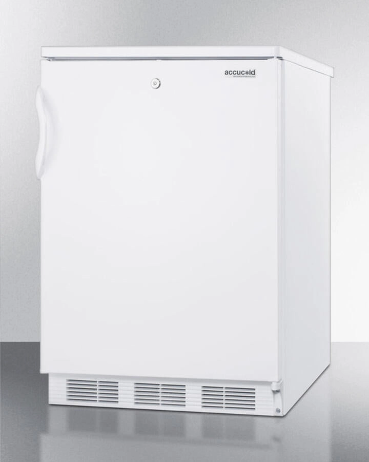 Summit CT66L Freestanding Refrigerator-Freezer For General Purpose Use, With Lock, Dual Evaporator Cooling, Cycle Defrost, And White Exterior
