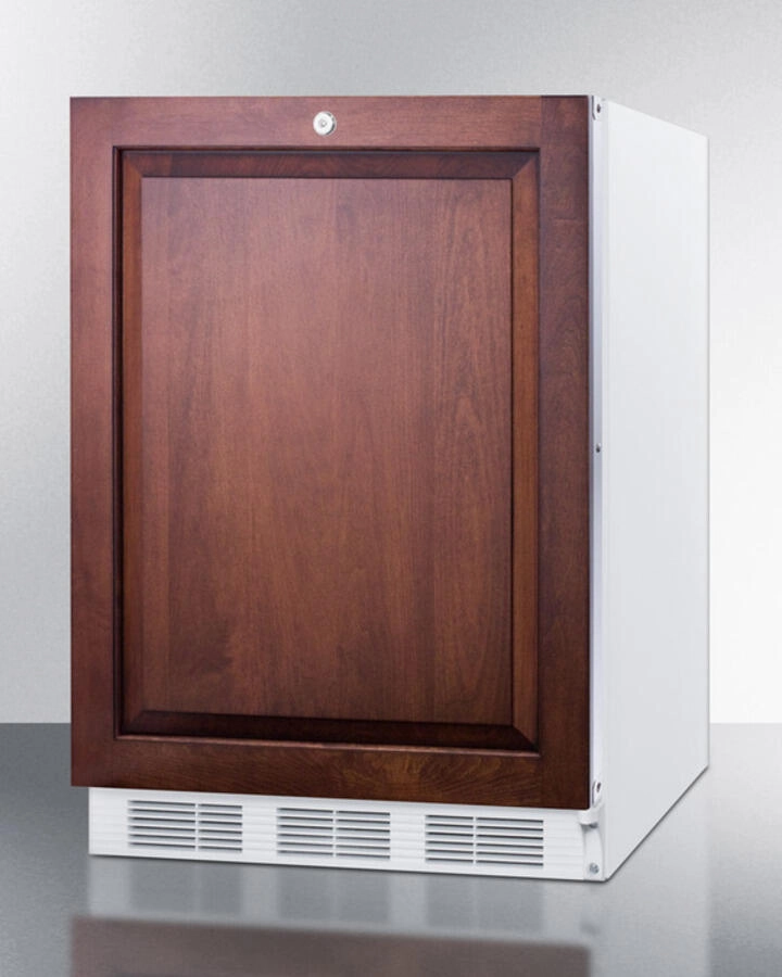 Summit CT66LBIIFADA Built-In Undercounter Ada Compliant Refrigerator-Freezer For General Purpose Use, Cycle Defrost W/Dual Evaporators, Panel-Ready Door, Lock, And White Cabinet