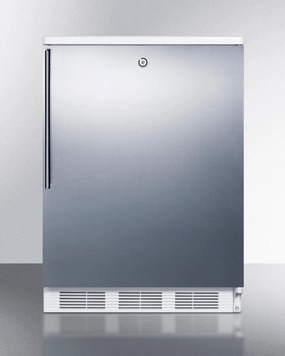 Summit CT66LSSHV Freestanding Refrigerator-Freezer For General Purpose Use, With Dual Evaporator Cooling, Cycle Defrost, Lock, Ss Door, Thin Handle And White Cabinet Undercounter Refrigerators 24 inch undercounter fridge for kitchen