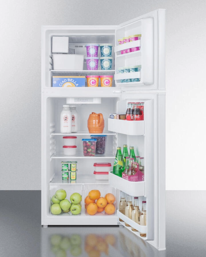 Summit FF1386WIM 24" Wide 11.5 Cu.Ft. Frost-Free Refrigerator-Freezer In White Finish With Factory Installed Icemaker