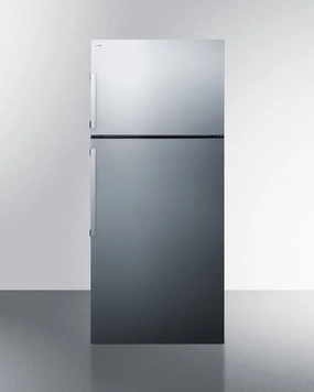 Summit FF1512SSIM Energy Star Certified Counter Depth Refrigerator-Freezer With Stainless Steel Doors, Platinum Cabinet, And Icemaker Freestanding Refrigerators freestanding fridge freezer combo
