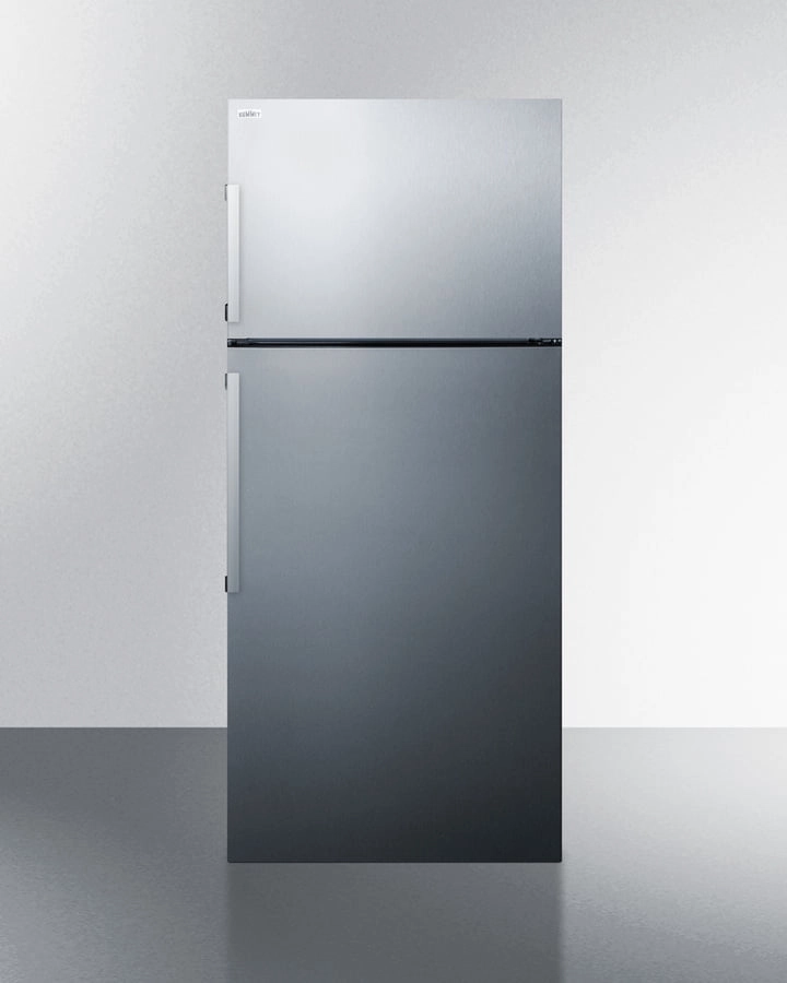 Summit FF1512SSIM Energy Star Certified Counter Depth Refrigerator-Freezer With Stainless Steel Doors, Platinum Cabinet, And Icemaker Freestanding Refrigerators freestanding fridge freezer combo