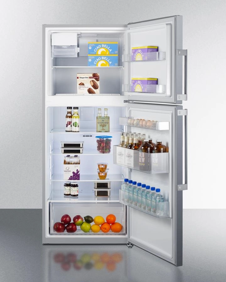 Summit FF1514SSIM 28" Wide Top Mount Refrigerator-Freezer With Icemaker